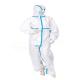 White Blue Elastic Cuff Hooded Isolation Protective Clothing