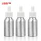 Silver 50ml Refillable Aluminum Bottle Packaging With Glass Dropper