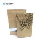 Laminated Layer Material Kraft Paper Zipper Bags Recyclable For Packing Food