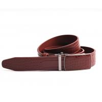 3.5cm Men Leather Ratchet Dress Belt With Automatic Click Slide Buckle