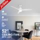 Low Profile DC110V Dimmable LED Ceiling Fan Reversible Quiet DC Motor