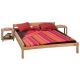 modern double bed pine wood