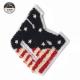 Fashionable OK Letter Patches For Clothes , Striated American Flag Sew On Patches