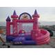 Pink Inflatable Amusement Park With Mini Princess Bouncer Castle With Slide