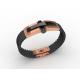 Top Quality Europe Fashion Stainless Steel Genuine Leather Silicone Bangle Bracelet ADB34