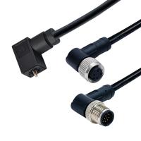 DIN 43560 Electrical Plug To M12 Right Angle Female Connector