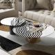 Light Luxury Zebra Stripes Steel Coffee Table Set H45cm Round Stylish