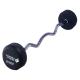 Round Rubber Dumbbell Set 10kg 20kg With Curl Bar Comfortable