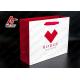 Red Heart Printed Paper Gift Bags For Christmas Matt Lamination Suface