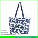 LUDA navy blue nice handbags butterfly print straw beaach tote bags promotion