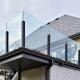 Modern Laminated Glass Balcony Handrails , Glass Balustrade Stainless Steel Post