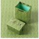 Green Embossing Cardboard Cosmetic Packaging Box With Ribbon