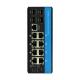 8RJ45 4SFP Hardened PoE Managed Lan Switch Managed Fiber Switch IP40