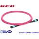 3m 5m 10m 30m OM4 MPO MTP Multimoce Patch Cord 50/125 LSZH Violet Pink Fiber Optic Cable