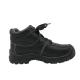 Black High Fitness Leather Safety Shoes Rubber / PU Outsole With Flat Lace