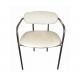Club Vintage Leather Dining Chairs With White Back Customized