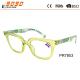 Colorful rectangle readig glasses with plastic frame, spring hinge ,suitable for women