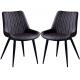 Solid back Nordic Dining Chairs PU Leather With Backrest Metal Legs Simplicity