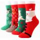 Fashion Santa Claus Elk Pattern Cozy Fuzzy Warm Cotton Christmas Socks Gift Box For The Family