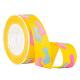 2 Colors Puff Printing On Yellow Grosgrain Ribbon For Kids Gifts Wrapping