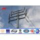 Hot Dip Galvanized Steel Electric Utility Poles For Electrical Distribution Line Project
