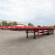 Used CIMC Triaxle Flatbed Truck Trailer with 40ft Container