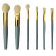 6pcs Glossy Aluminum Ferrule Essential Makeup Brush Set For A Variety Of Face Looks