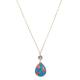 Turquoise Drop Shaped Pendant Gold Chain Necklace Handmade Multicolor