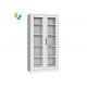 Glass Swing Door Steel Office Cupboard / Metal Filing Cabinet Customized Design