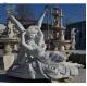 BLVE White Marble Cupid and Psyche Statue Life Size Angel Stone Sculpture Handcarved Greek Love God Garden Decoration