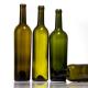Empty 750ml Glass Wine Bottle with Aluminum Plastic PP Collar in Olive Green
