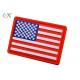 Embossing Military USA flag Soft PVC Rubber Patch With Loop and Hook Backing