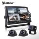 AHD Quad Split Monitor DVR Video Recording and AHD Rear Front Side Backup Reverse Cameras for Truck Bus RV Van Trailer