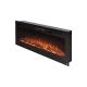 Black 50 Inch Wall Mounted Electric Fireplace 9 Colors Flame and Indoor Heater Included