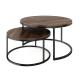 OEM Living Room Wood And Metal Nesting Tables Nesting Round Side Tables