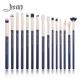 15pcs Prussian Blue Fiber Makeup Brush Jessup Eye Brush Set