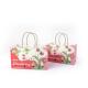 Wet Strength Paper Handle Bags , Compostable Paper Bag For Fruits With Air Hole