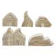Ins Wavy Wooden Block Puzzle Toys Wooden Rainbow Blocks Coral Grimm
