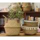 Handicraft Natural Seagrass Storage Basket With Handle ECO Friendly Kids Toy Clothes Baskets Storage Home Decoractions