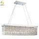 5 Light Crystal Pendant Light Glass Dimmable Square / Rectangle Chandelier