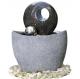 Polished Finishing Contemporary Sphere Garden Fountain With Lights 