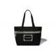 Reusable Black Canvas Tote Bags Stylish Promotional Gift With Company Logo