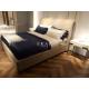 Modern Fabric Upholstered Headboard Wooden Divan Bed