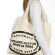 Beige Printed Eco - friendly Loop Recycled Cotton Shoulder Bags with Handles