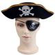 Decorative Black Halloween Pirate Hat , Unique Funky Festival Hats Skull Patterned