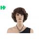 120g - 150g Synthetic Hair Brown Short Wave Wigs Black Color No Shedding