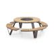 Aluminum Patio Wood And Metal Dining Table With Bench Customized Size
