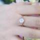 Rose Gold Hexagon Shaped Wedding Genuine Moonstone Jewelry Dainty Natural Rainbow Moonstone Ring