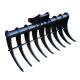 Wear Resistant Steel Excavator Brush Rake Size Customized Excavator Root Rake