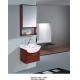 500 * 460mm wooden mirrored bathroom cabinet , round basin wooden hanging cabinet